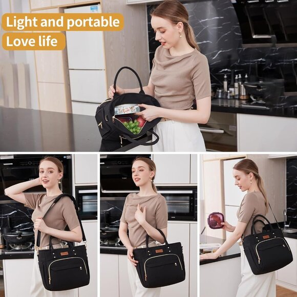 Lunch Bag Lunch Box Women Insulated Cooler Bag for Work, Large Lunchbox for Adul - Picture 4 of 9